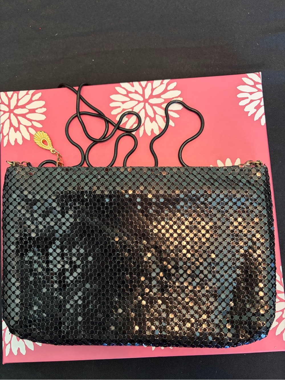 Black Sequined Crossbody Clutch - Women Bags